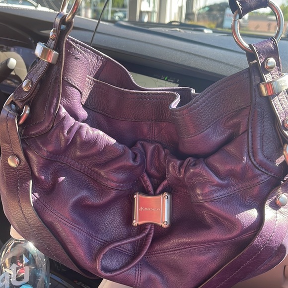 b. makowsky Havana North South Copper Metallic Pebble Leather Hobo Bag - Picture 2 of 6